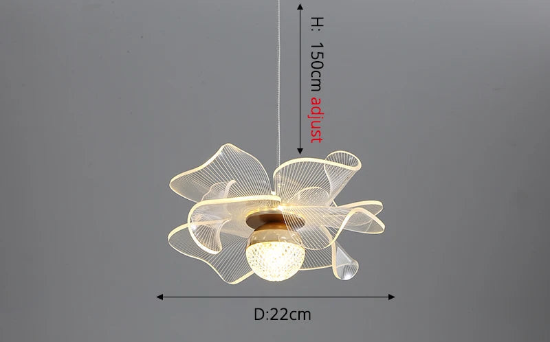 Maison Ornate Modern Crystal Chandelier with gold floral accents and wavy mesh design, adjustable height.