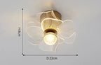 Modern crystal chandelier with gold floral accents, translucent petals, and elegant decorative gold base. 6x22 cm size.