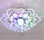 Maison Ornate Crystal Ball Chandelier with floral design, crystal accents, radiant colorful light, 20 cm diameter.