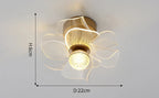 Elegant flower-shaped chandelier with central bulb, translucent crystal petals, 22cm diameter, modern Nordic design.