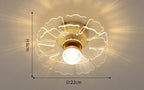 Flower-inspired Nordic minimalist crystal chandelier with warm light, 6 cm height, 22 cm diameter.