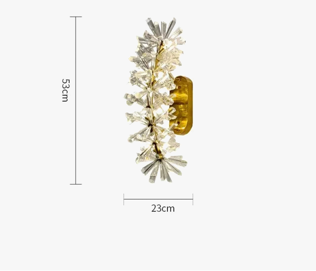 Maison Ornate Luxury Crystal Industrial Chandelier with LED gold rings, modern design, 53x23 cm.