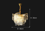 Maison Ornate spiral crystal gold chandelier, postmodern style, 65 cm tall, 60 cm diameter.
