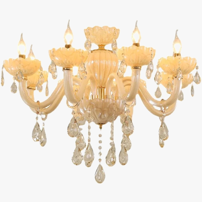 Baroque Crystal Chandelier with Ornate Pendants