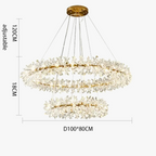 Maison Ornate Crystal Hallway Chandelier with dual light rings and crystal floral accents, adjustable up to 120 cm.