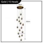 Maison Ornate crystal chandelier with 15 LED pendants at varying lengths on round ceiling mount.