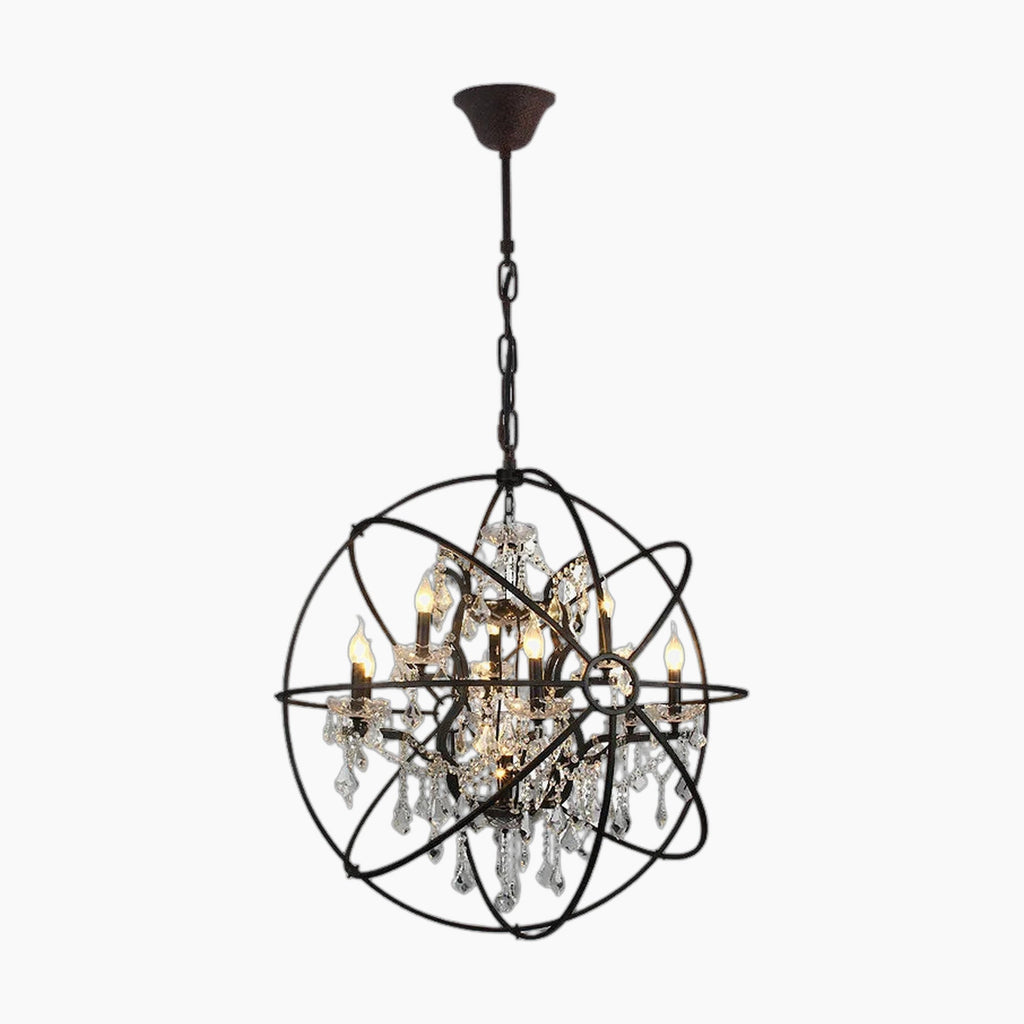 Art Deco Crystal Chandelier with Vintage Structure
