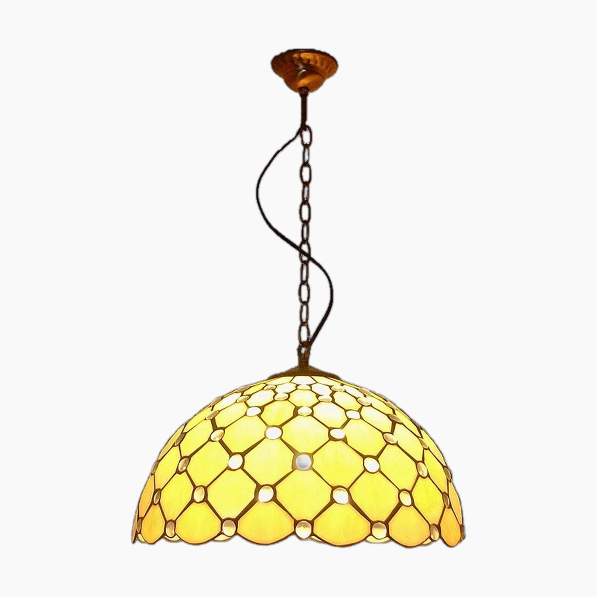 Maison Ornate Vintage Chandelier features sparkling crystal beads, bronze chain, and ceiling mount for elegant lighting.