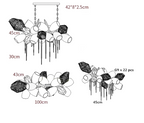 Line drawing of Maison Modern Nordic Crystal Glass chandelier with geometric LED rods, G9 x 22 bulbs, 100cm wide.