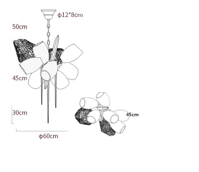 Maison Ornate Modern Nordic Crystal Glass Chandelier with six lampshades, mesh accents, LED compatible.