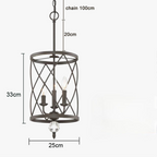 Elegant three-head black cylinder chandelier with crystal base, E14 bulbs, 33x25cm, 100cm hanging chain.