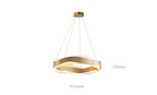 Maison Ornate Golden Crystal Chandelier with twisted gold LED rings and four suspension cables.