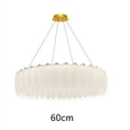 Maison Ornate Chandelier with crystal ball, decorative feathers, gold mount, and multiple suspension wires. 60 cm diameter.