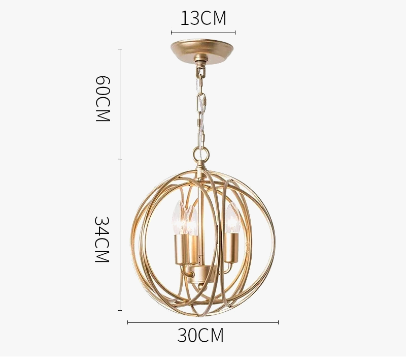 Maison Ornate Vintage Crystal Chandelier with LED, three bulbs, intersecting rings. 30x34 cm size.