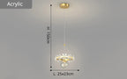 Maison Ornate Minimalist pendant features a crystal-embellished ring, spherical bulb, and acrylic body.