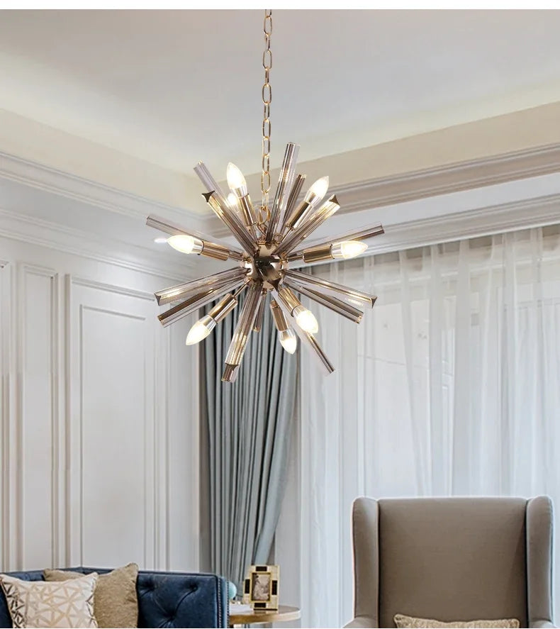 Maison Ornate Crystal Dandelion Design Bedroom Chandelier featuring radiant, modern crystal detailing and elegant, intricate craftsmanship.
