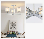 Maison Ornate Modern Glass Crystal Chandelier with elegant suspension, chrome and glass details shimmer.