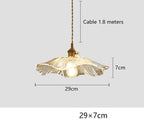 Ornate modern crystal chandelier with LED, wavy glass shade, and 1.8-meter twisted cable.