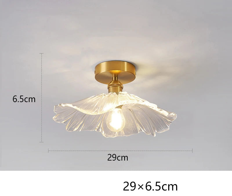 Maison Ornate Modern Crystal Chandelier with gold base, clear leaf glass shade, LED lighting.