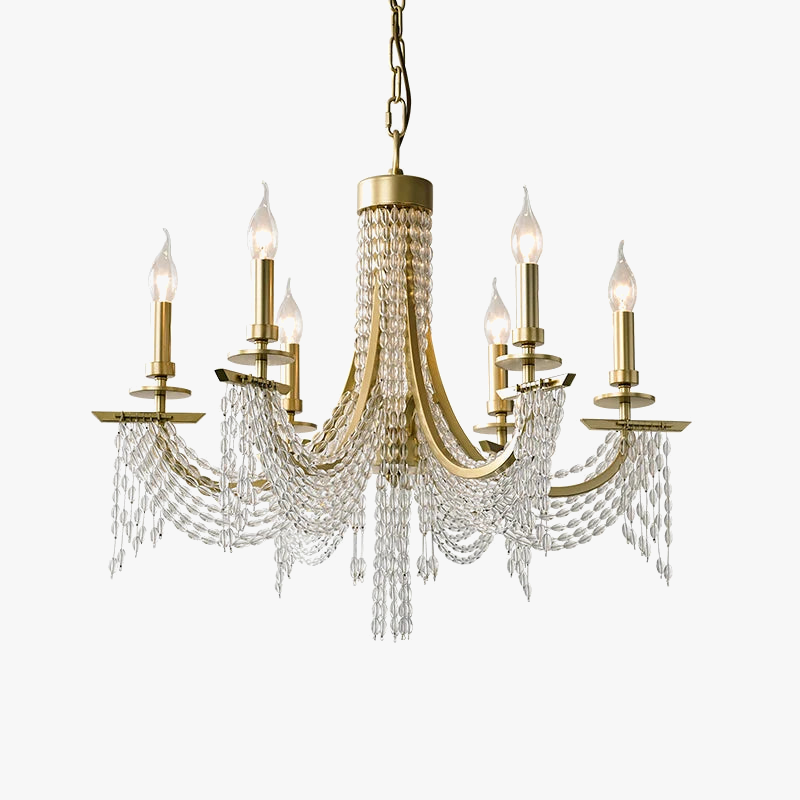 Nordic Modern Gold Ring Baroque Crystal Chandelier