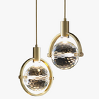 Maison Ornate Elegant Crystal Chandelier features gold framing and faceted glass in postmodern style.