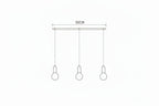 Maison Ornate Postmodern Crystal LED Glass Chandelier with three pendant bulbs on 50CM bar.