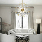 The Maison Ornate Dandelion Design LED Crystal Chandelier, modern and striking with intricate crystal details.