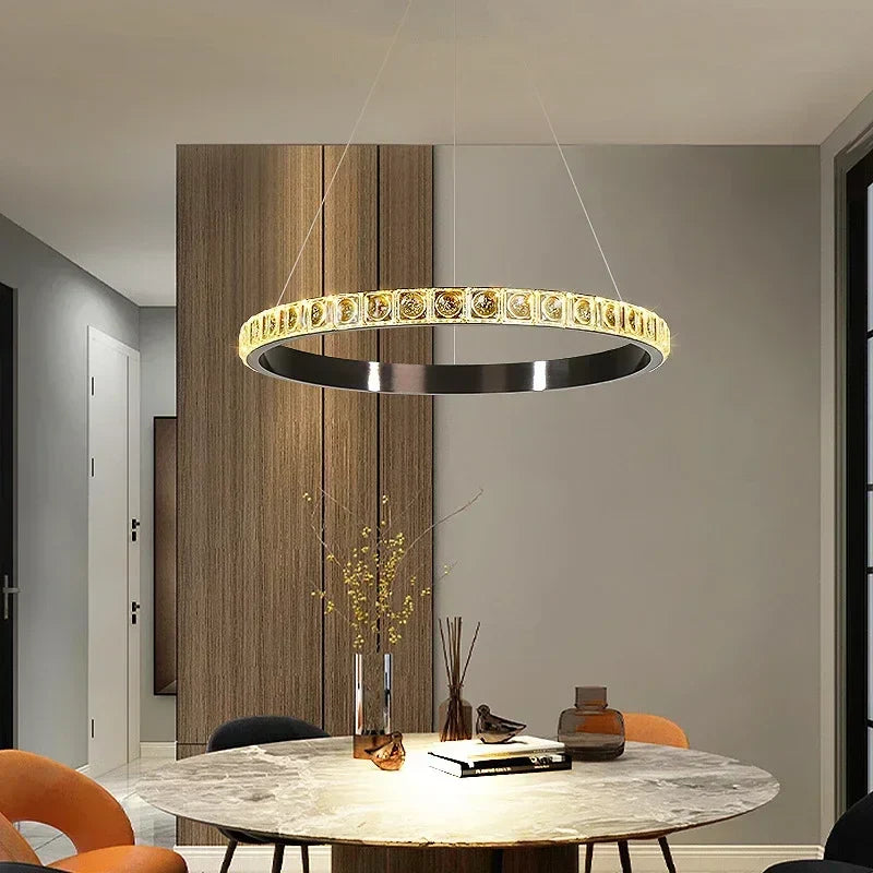 Maison Ornate Luxury Crystal Chandelier hangs elegantly, showcasing shimmering crystals and refined design details.