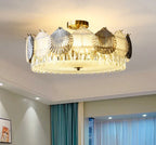 Maison Ornate French Modern Crystal Chandelier with LED, metallic seashell accents, elegant warm glow.