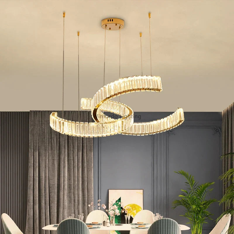 Maison Ornate Postmodern Design Crystal Stainless Steel Chandelier with intricate detailing and modern crystal accents.