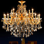 lustre en cristal moderne avec éclairage LED suspendu