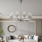 Maison Ornate Retro Industrial Style Iron Crystal Chandelier with intricate metalwork and sparkling crystals.