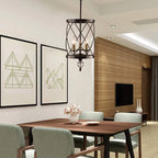 Maison Ornate Three-Head Industrial Vintage Crystal Chandelier with elegant crystal accents and industrial metal details.