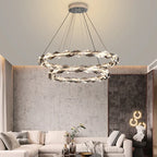 Maison Ornate Modern Crystal Hallway Chandelier with sleek metal suspension and sparkling crystal details.