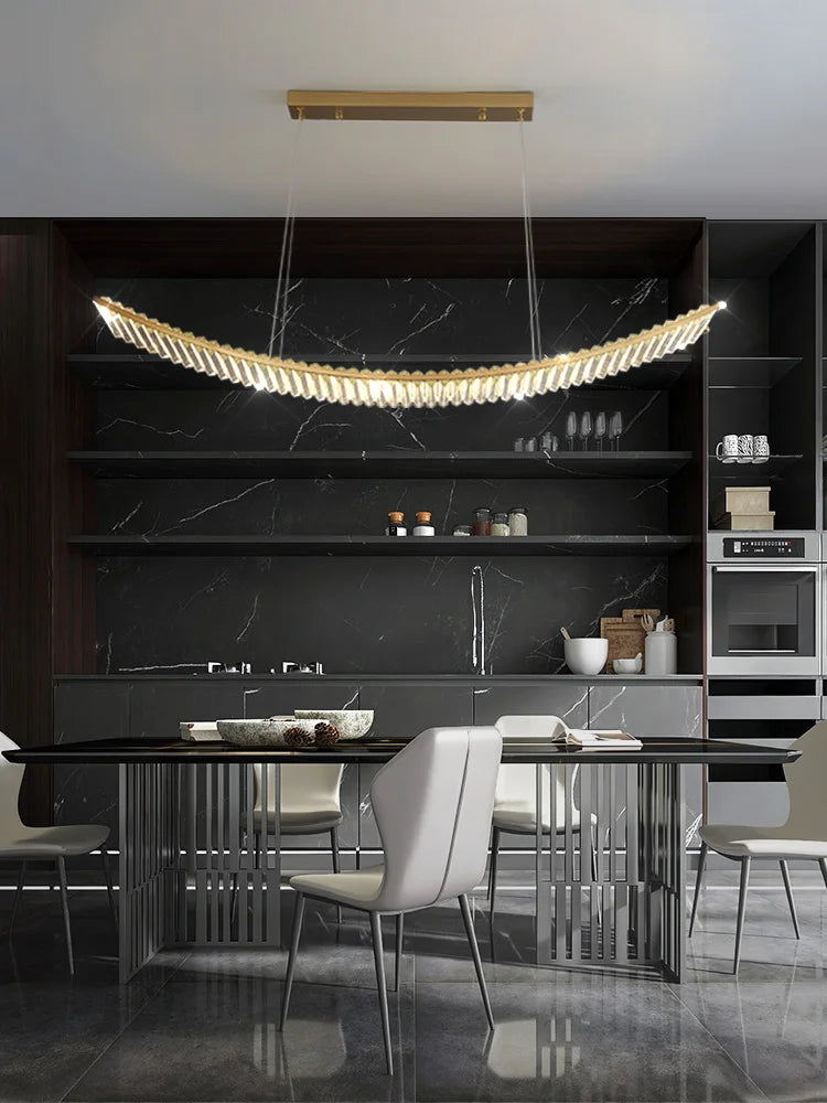 Maison Ornate Modern Gold Crystal Restaurant Chandelier showcasing gold accents and sparkling crystal details.