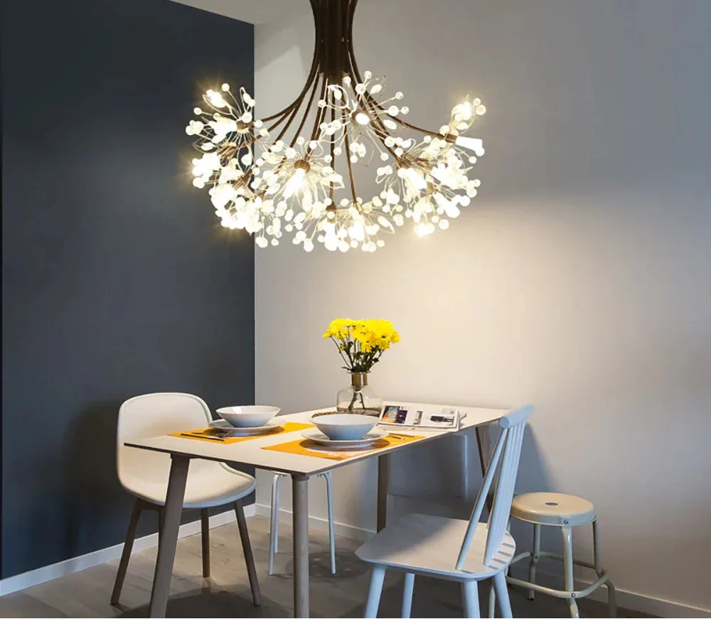 Maison Ornate Modern Crystal Dining Room Chandelier with LED Lighting, sleek and elegant in design.