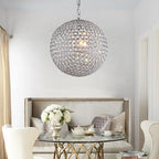 Maison Ornate Round Crystal Ball LED chandelier with modern design and shimmering crystal accents.