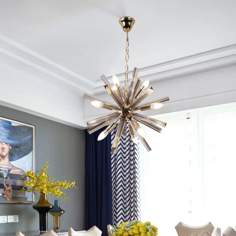 Maison Ornate’s Crystal Dandelion Design Bedroom Chandelier with intricate crystal detailing and modern elegance.