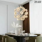 Maison Ornate Modern Dandelion Crystal Ball Chandelier with integrated LEDs, elegant and contemporary centerpiece.