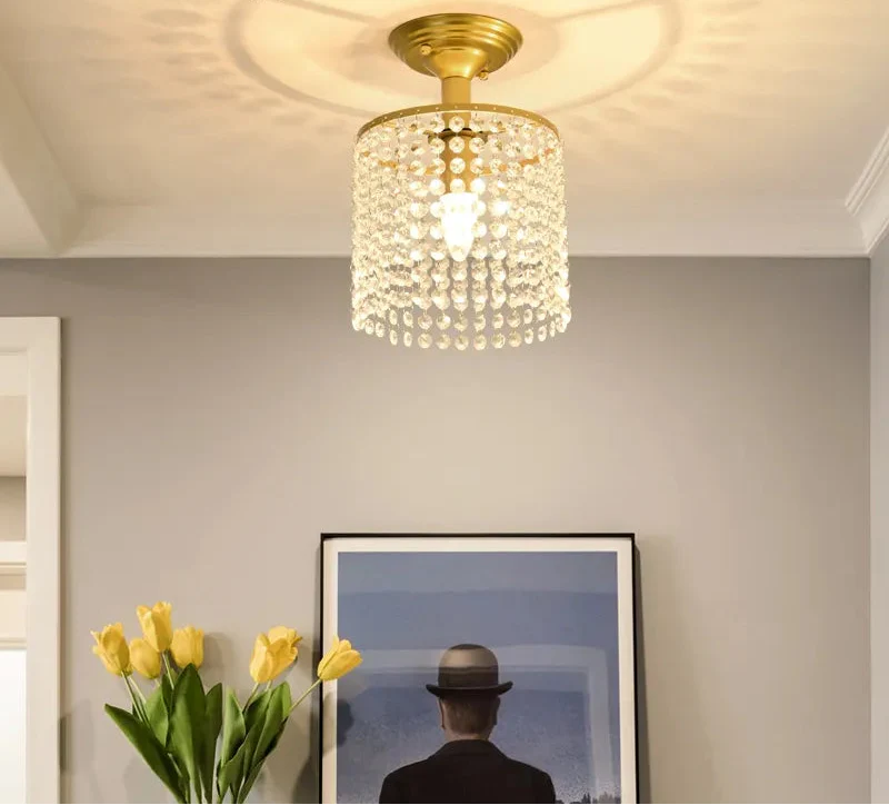 Maison Ornate Modern Glass Gold LED Chandelier features luxury crystal details and intricate shadow patterns.