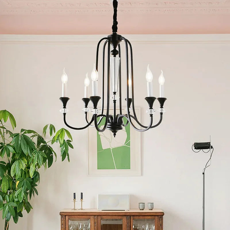 Maison Ornate Vintage Crystal Chandelier with LED, elegant and luxurious, features intricate crystal detailing.