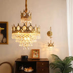 Maison Ornate Crystal Ball Chandelier features retro design with sparkling crystals and warm, elegant lighting.