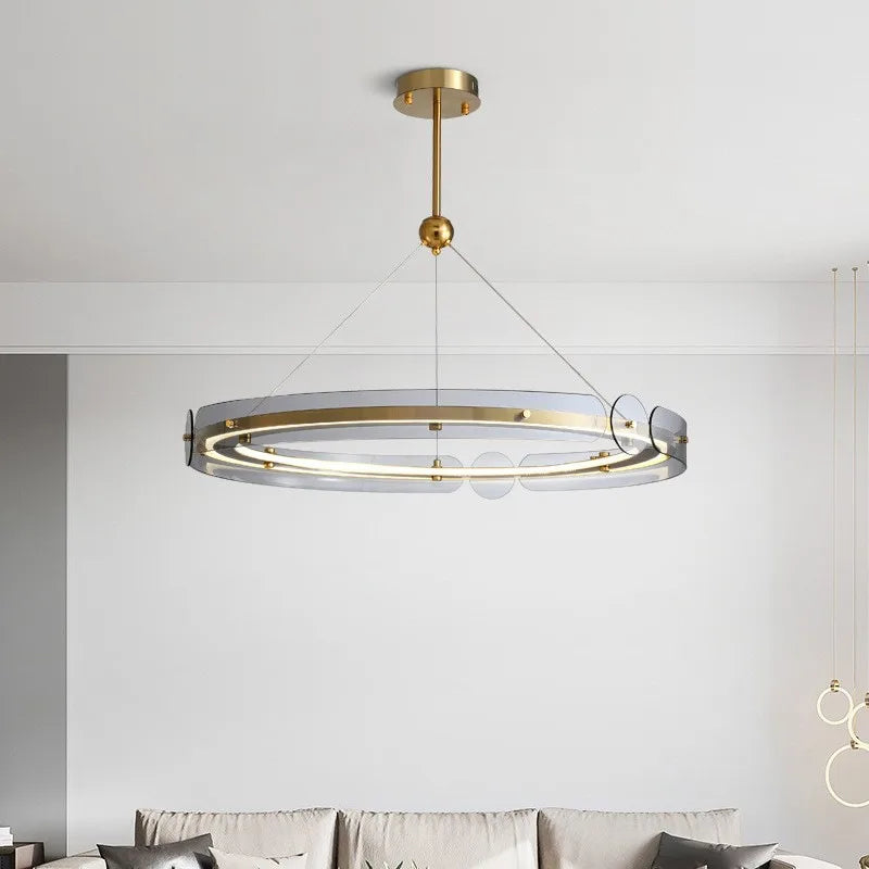 Maison Ornate Art Deco Crystal Chandelier featuring Nordic minimalist design and brilliant crystal accents.