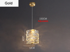 Gold Maison Ornate dimmable LED chandelier with crystal rings and modern 12 cm glass cube shade.