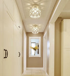Two Maison Ornate Modern Crystal hallway ceiling light chandeliers with intricate, elegant crystal detailing.