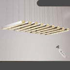 Maison Ornate Luxury Modern Crystal Chandelier with glass tassels, LED bars, and delicate suspension wires.