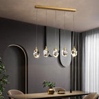 Maison Ornate Modern LED Crystal Chandelier with Hanging Teardrops, featuring sparkling crystal and sleek modern design.