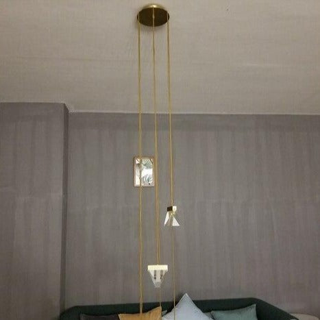 Maison Ornate Modern Crystal Spider Chandelier features geometric brilliance and hanging pendants for elegant illumination.