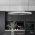 Maison Ornate Modern LED Crystal Ring with Diamonds Chandelier, elegant crystal rings and diamond accents.