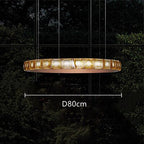 Maison Ornate Modern LED Crystal Ring Chandelier, 80 cm gold, with diamond accents.